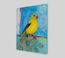 Load image into Gallery viewer, GoldFinch on Blue | Wood Print
