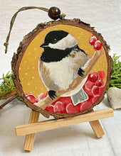 Load image into Gallery viewer, Chickadee | Original Wood Slice Painting
