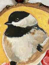 Load image into Gallery viewer, Chickadee | Original Wood Slice Painting
