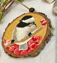 Load image into Gallery viewer, Chickadee | Original Wood Slice Painting
