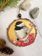 Load image into Gallery viewer, Chickadee | Original Wood Slice Painting
