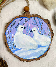 Load image into Gallery viewer, White Ptarmigans | Original Wood Slice Painting
