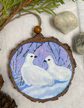 Load image into Gallery viewer, White Ptarmigans | Original Wood Slice Painting
