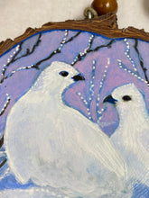 Load image into Gallery viewer, White Ptarmigans | Original Wood Slice Painting
