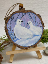 Load image into Gallery viewer, White Ptarmigans | Original Wood Slice Painting
