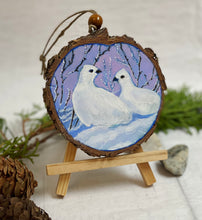 Load image into Gallery viewer, White Ptarmigans | Original Wood Slice Painting
