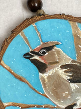 Load image into Gallery viewer, Cedar Waxwing | Original Wood Slice Painting
