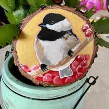 Load image into Gallery viewer, Chickadee | Original Wood Slice Painting
