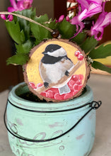 Load image into Gallery viewer, Chickadee | Original Wood Slice Painting
