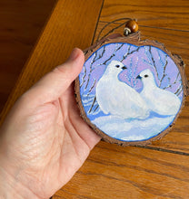 Load image into Gallery viewer, White Ptarmigans | Original Wood Slice Painting
