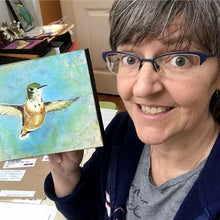 Load image into Gallery viewer, Thumbelina-Rufous Hummingbird | Original Mixed Media Painting

