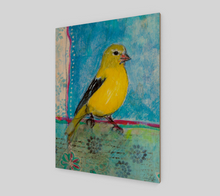 Load image into Gallery viewer, GoldFinch on Blue | Wood Print
