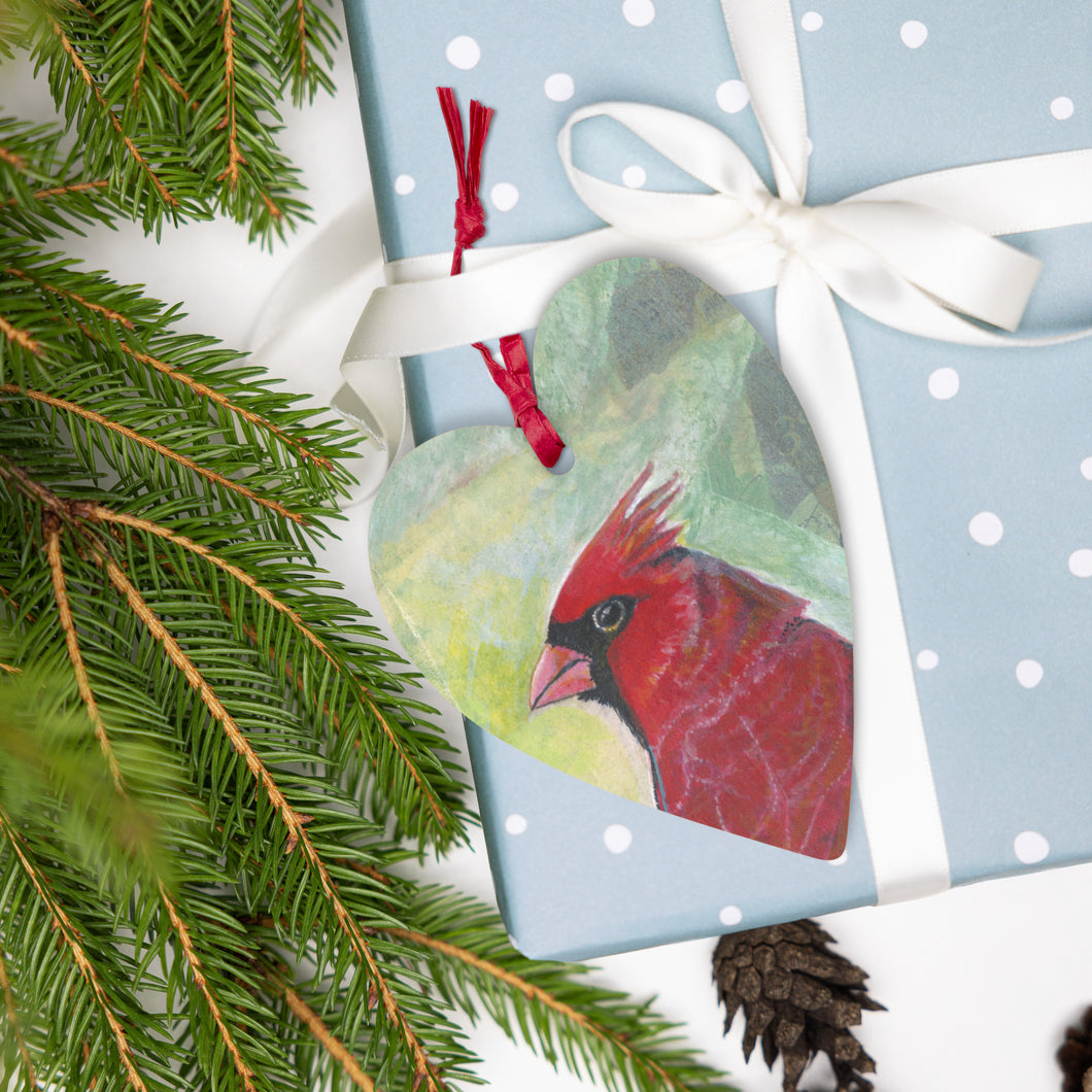 Christmas Cardinal Wood Ornaments