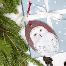 Load image into Gallery viewer, Snowy Owl Christmas Wood Ornaments
