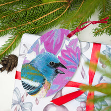 Load image into Gallery viewer, Lazuli Bunting Wood Ornaments
