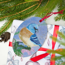 Load image into Gallery viewer, Blue Bird Wood Ornaments
