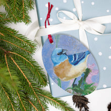 Load image into Gallery viewer, Blue Bird Wood Ornaments
