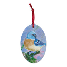 Load image into Gallery viewer, Blue Bird Wood Ornaments
